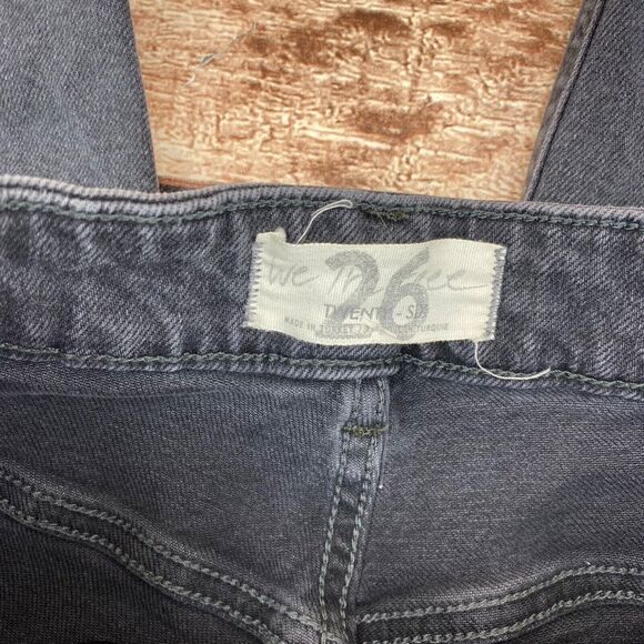 Free People Women's Zuri Mom Jeans Sz 26 Dusty Roads Black Button Fly High Rise - Picture 7 of 9